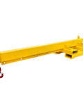 Heavy Duty Forklift Jib Crane 3 Ton Capacity Telescopic Boom Hoist with hook for material handling in warehouses.