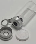 GISUREM 10ml glass lab vial with flip-off aluminum cap, sterile borosilicate, self-healing injection port