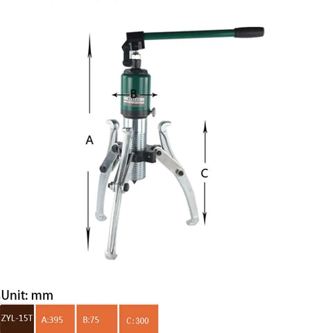 Heavy Duty 15 Ton Hydraulic Gear Puller Built Like A Boss To Rip Stubborn Wheel Bearings And Oil Tubes Clean Off, 395mm height, 300mm reach.