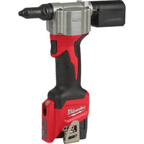 Pro Grade M12 Cordless Rivet Gun Kit Featuring Dual Batteries Smart Charger And Rugged Case Heavy Duty Pull Setup Designed For Stainless Steel Fasteners Rock Solid Job Site Workhorse handheld riveter tool with ergonomic design.