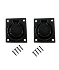 Heavy Duty Steel Flush Ring Pull, 3 Inch By 3-1/2 Inch Face Plate, Matte Black Finish, 2 Pack With Mounting Hardware, Flush Design For A Smooth Surface, Space Saving Lift Handle For Locker, Drawer, Cabinet Or Small Pocket Door, Made In Taiwan