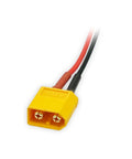 Close-up of XT60 connector for 20A Brushless ESC For Multi Rotor DIY Drones With XT60 And 3.5mm Bullet Plugs Pre Soldered OneShot125 Ready
