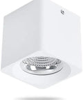iumLeap Recessed Lighting Housing Trim Kits White COB Ceiling Spotlight Fixture Downlight Bright Square Aluminum Indoor Panel Light for Hallway Display Mall, Warm Light(3000k)_30w in sleek white design.