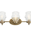 Janiel 24 Inch Three Light Vanity Light With Clear Glass Shades In Classic Bronze Finish For Above The Mirror Dope Modern Bathroom Vanity Fixture