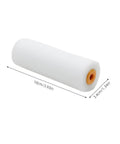 Ten Pack Of White Sponge Paint Roller Covers For Walls And Ceilings No Drama Mini Size Slick Operation Great For Diy Renos Quick Change Design Smooth Operator Finish Every Time, close-up of a mini foam roller.