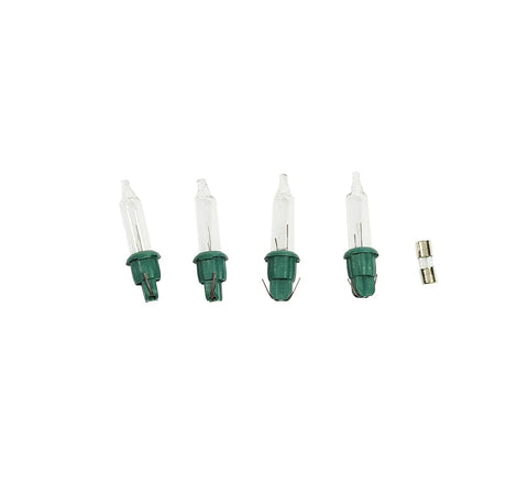 Make Your Holiday Lit With A 35 Count Clear Extra Bright Mini Christmas Lights Set, Eight And A Half Foot Length, spare bulbs and fuse