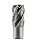 Close-up of annular cutter, 7/8 in diameter with 1 in shank for magnetic drill press