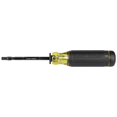 All In One Impact Driver Kit With 20 In 1 Screwdriver And Socket Set, Built To Hustle, Adjustable Length Handle, Includes Phillips Slotted Square And Torx Bits, 1/4 Inch Bit Holder, Nut Setter Sizes, Impact Rated Blade Attachment shown with handle extended