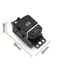 Upgraded Electric Parking Brake Switch Replacement For Bmw 5 Series G30 G31 G38 2017 To 2023 shown from the top, dimensions labeled.