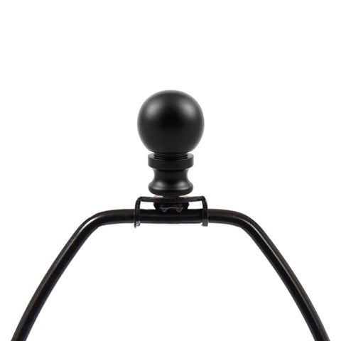 Two Pack Black Lamp Finials With Metal Knob Tops For Lampshades Screw Cap Nut Style Durable Die Cast Aluminum Minimalist Globe Design Decorative Replacement For DIY Table Or Floor Lamps