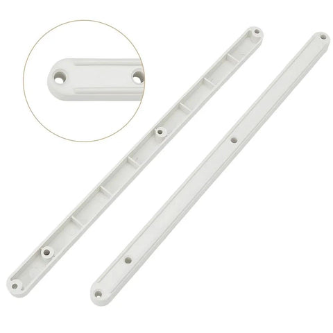 No Sweat 16 Piece Plastic Drawer Slides Replacement Side Mounted Runners Fits 17mm Groove. White plastic runner glides for smooth sliding.