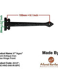 Agee Heavy Duty 7 Inch Antique Cast Iron Strap Hinge Front 4 Pack Matte Black For Vintage Barn Doors Gates Furniture