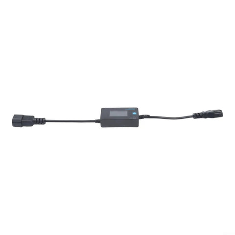Hella Precise EV Charger Analyzer 8 To 120 Volts And 0 To 10 Amps Measures Real Time Voltage Current Flow And Daily Energy Consumption Bright Backlit Lcd Display on a black cable.