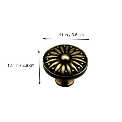 Two Pack Zinc Alloy Cabinet Handles With Antique Bronze Finish Drawer Knobs For Wardrobe And Cupboard Doors Single Hole Mount