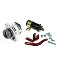 Ditch The Old Gauge With This Heavy Duty Six To Twelve Volt Alternator Conversion Kit For International Cub Loboy Tractors Featuring Smooth Bolt On Brackets And Rock Solid Mini Generator Setup including alternator and mounting parts.