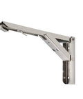 Heavy Duty Folding Shelf Brackets 2 Pack Stainless Steel Collapsible Wall Mounts Built Tough As Nails Smooth DIY setup for 14-inch shelves.