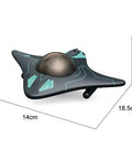 Smart App Controlled Underwater Drone With HD Camera And Dual LED Lights, Real Time Video Transmission, shown with dimensions
