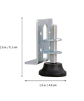 Side view of 4 Pack Adjustable Furniture Leveling Feet with carbon steel core and nylon cap, dimensions shown.