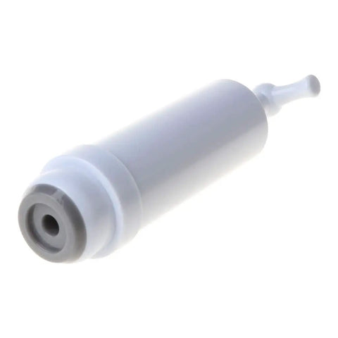 Handheld Vacuum Sealer For Food Storage Bags With T-Style Manual Pump showing a compact white air pump with nozzle for sealing.