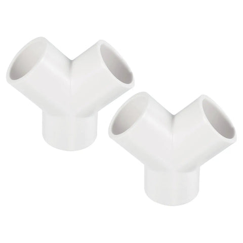 2 Pack 25mm PVC Pipe Fittings 3 Way Y Shape Water Tubing Connectors Union For Garden Irrigation And Home Aquarium Durable PVC Plastic