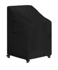 Heavy Duty Stackable Patio Chair Cover UV Resistant Waterproof Outdoor Furniture Protector Fits 4 To 6 Stackable Dining Chairs 28W X 36D X 47H Black Built To Last All Weather Shield For Long Lasting Use