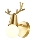 Brass Antlers Wall Sconce With E27 Socket creates a cozy top tier glow for bedrooms with modern antler design.
