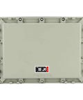 Front view of explosion-proof junction box, aluminium alloy empty enclosure with screw-fastened lid