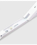 Close-up of Heavy Duty Folding Shelf Brackets, Tough As Nails Steel Wall Mounted Support, Rust Proof with white finish.