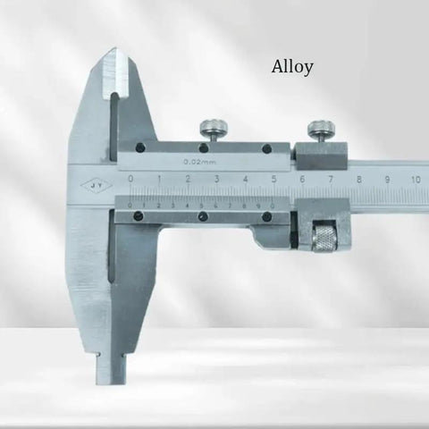 YMGSCC Household 300mm Vernier Caliper in stainless steel, close-up view showing precise measurement scale.