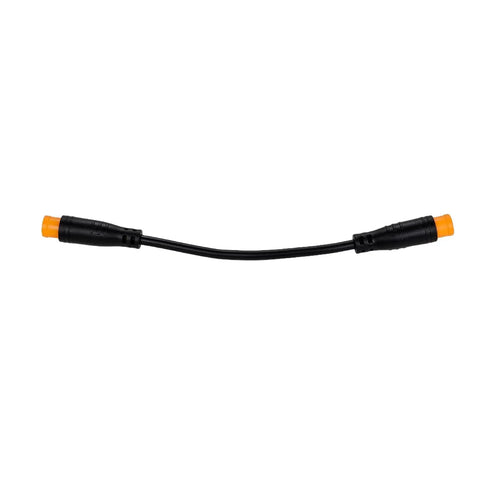 Three Pin E Bike Throttle Connector Cable Male To Male For Thumb Or Twist Throttle Sensor Brake Lever Waterproof Motor Compatible Adapter Plug And Play E Bike Cable, black with orange tips.