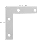Solid L Shape Corner Brackets 2.17 By 2.17 Inches 100 Pcs Silver Iron Frame detail showing bracket measurements