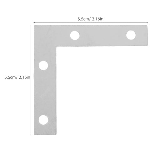 Solid L Shape Corner Brackets 2.17 By 2.17 Inches 100 Pcs Silver Iron Frame detail showing bracket measurements