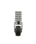 Front view of single wheel from Pack Of 4 Beefy 1.5 Inch Square Tube Wheel Casters With Stainless Steel Silent Brake For Universal Rack