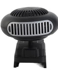 Rock Solid 170W Portable Space Heater With Smart Thermostat Delivers Hella Fast Warmth For Garage Or Bedroom Compatible With 20V Max Batteries in black color, front view, showing vents.