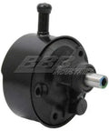 Grease Monkey Certified Power Steering Pump Replacement For Slick Road Handling And Zero Sweat Installation With Direct Bolt On Design For Rock Solid Durability And Reliable Daily Driving Performance Model 731 2176, side view of power steering pump.