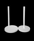 Versatile PTFE Cleaning Rack for silicon wafers and conductive glass, edge handle, 60mm diameter, 1.5mm slot width.