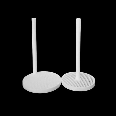 Versatile PTFE Cleaning Rack for silicon wafers and conductive glass, edge handle, 60mm diameter, 1.5mm slot width.