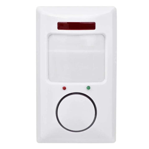 Home Security Alarm System With 105dB Siren Infrared Motion Sensor 30m Long Range Multi Channel Remote Control Wall Alert Easy Install Accurate Detection With Owner ID Delay For Safer Home, white wall unit