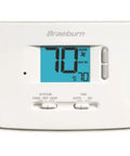No Frills Non Programmable Thermostat With Big Bright Blue Display, Easy Plug In Or Battery Power, Memory Keeps Your Settings, shown powered on