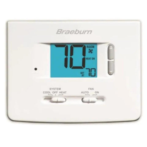 No Frills Non Programmable Thermostat With Big Bright Blue Display, Easy Plug In Or Battery Power, Memory Keeps Your Settings