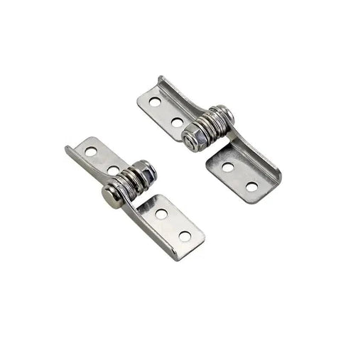 Pair of stainless steel damping hinges with adjustable torque stops for cabinet doors (0.8 N.m)