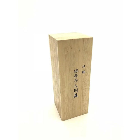 Wooden storage box for All In One Blade Cleaning And Maintenance Kit For Japanese Sword Care With Choji Oil Uchiko Ball Rice Paper