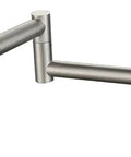 Foldable Wall-Mount Kitchen Faucet - Brushed Stainless Steel, modern design with retractable arm for sink use.