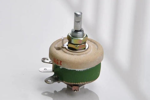 High Power 25W 10 Ohm Ceramic Wirewound Potentiometer Rheostat Variable Resistor For DIY Electronics Projects, close-up view