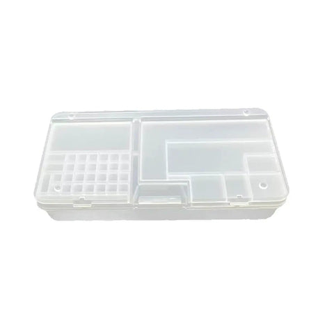 Top Tier Double Pack Phone Repair Module Organizer With Multi Size Compartment Storage Case For iPhone Micro Screws Motherboard IC Chips And Small Fasteners, clear plastic storage tray top view
