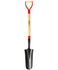 45 Inch Transplanting Spade For Digging And Planting With Steel D Grip And Wooden Handle, Narrow Root Plug Spade For Tight Spaces