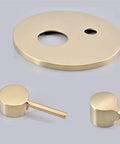 Smooth In Wall Shower Faucet With A Solid Handheld Sprayer And Single Handle Mixer designed circular backplate with handles.