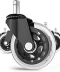 3 Inches 75mm Castor Wheels for Office Chair M11 Stem Casters for Furniture Swivel Castors 320kg Silent PU Universal Transparent 5 Pcs close-up view.