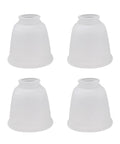 Transitional Style Bell Shaped Frosted Replacement Glass Shade With Easy Install For Ceiling And Vanity Lights Standard Fitter Size Two And One Eighth Inches Four And Five Eighths Inches Tall And Wide Four Pack