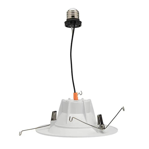 Six Inch LED Retrofit Downlight 650 Lumen Dimmable Soft White 2700K 55W Equivalent Easy Install Clips High CRI 90 Plus Pack Of Six
